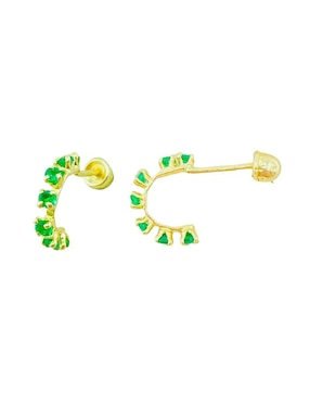 Broqueles Mancini de oro con acabado brillante zirconia