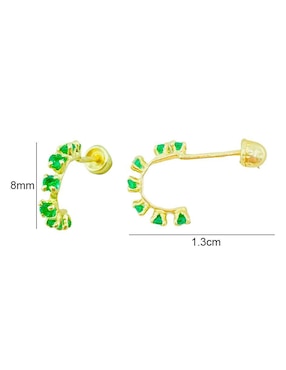 Broqueles Mancini de oro con acabado brillante zirconia