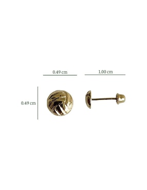 Broqueles de balón Punto Metálico de oro con acabado brillante