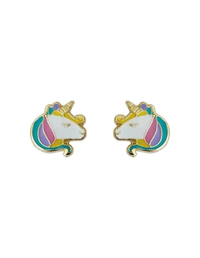 Broquel De Unicornio Punto Metálico Oro 10 K