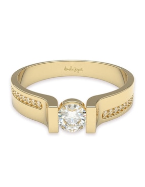 Anillo De Compromiso Amelie Joyas De Oro Zirconia