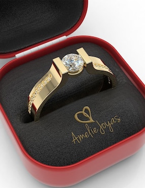 Anillo de compromiso de oro 14 k Amelie Joyas