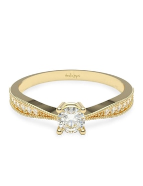 Anillo De Compromiso Amelie Joyas De Oro Zirconia