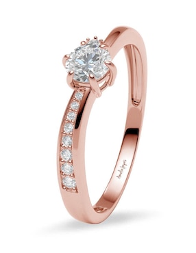 Anillo de compromiso de oro 14 k Amelie Joyas