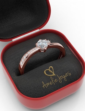 Anillo de compromiso de oro 14 k Amelie Joyas