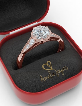 Anillo de compromiso de oro 14 k Amelie Joyas