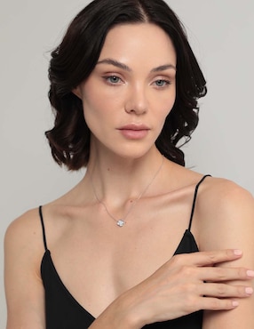 Collar Morganne Bello de oro blanco 14 K