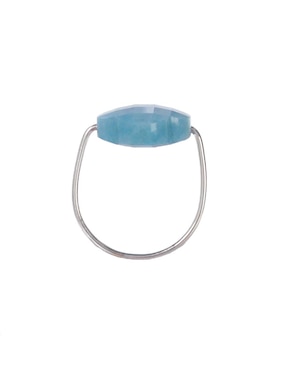 Anillo de trébol Morganne Bello 18 k de oro blanco cuarzo brillante