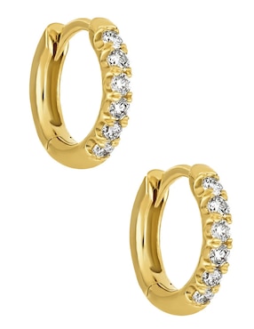 Aretes redondos Bony Levy de oro con acabado pavé diamante