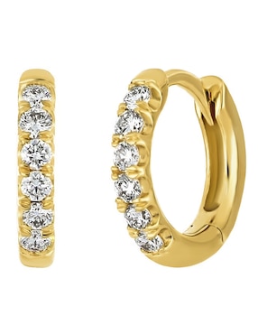 Aretes redondos Bony Levy de oro con acabado pavé diamante
