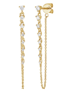 Aretes Bony Levy de oro con acabado brillante diamante