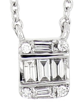 Collar cuadrado Bony Levy de oro blanco 18 K