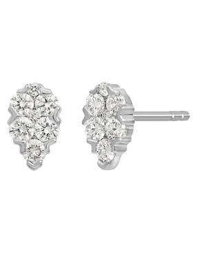 Broqueles Bony Levy de oro blanco con acabado pavé diamante