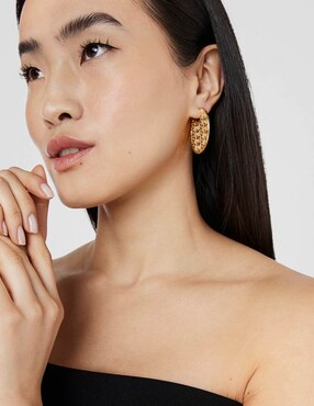 Aretes de aro redondos Tous Logo