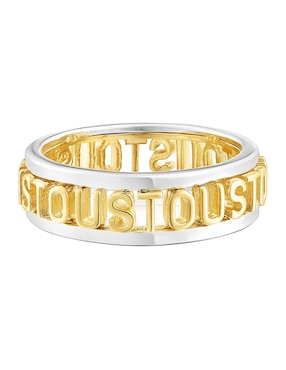 Anillo de logo Tous P 925 de plata brillante