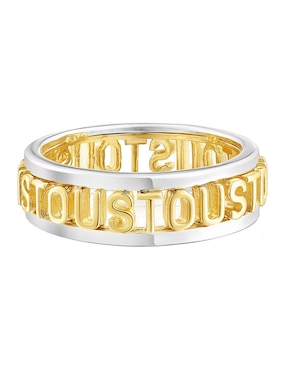 Anillo de logo Tous P 925 de plata brillante