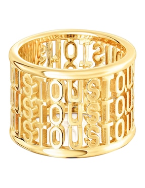 Anillo de logo Tous P 925 de plata vermeil brillante