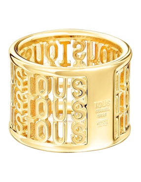 Anillo de logo Tous P 925 de plata vermeil brillante