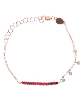 Pulsera Meira T de oro rosa 14 K con acabado brillante