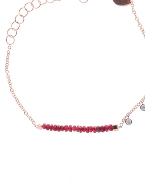 Pulsera Meira T de oro rosa 14 K con acabado brillante