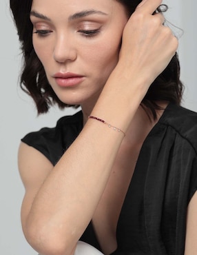 Pulsera Meira T de oro rosa 14 K con acabado brillante