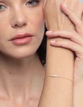 Pulsera Meira T de oro 14 K con acabado pulido