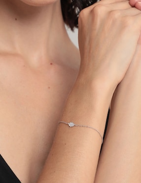 Pulsera Meira T de oro blanco con diamante 14 k