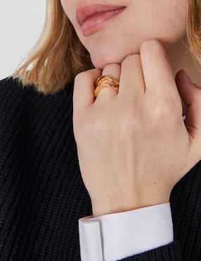 Anillo Tous Gregal P 925 de plata vermeil brillante