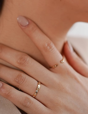 Anillo Zoe Lev 14 k de oro diamante brillante