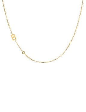 Collar de letra b Zoe Lev de oro 14 K