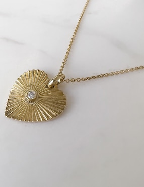 Collar de corazón Zoe Lev de oro 14 K