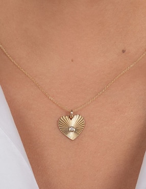 Collar de corazón Zoe Lev de oro 14 K