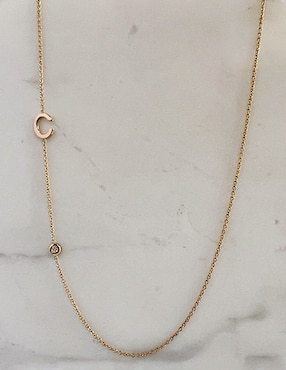 Collar de letra c Zoe Lev de oro 14 K