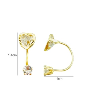 Piercing de corazón Mancini de oro amarillo 10 K con acabado brillante zirconia