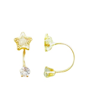 Piercing de estrella Mancini de oro con acabado brillante zirconia