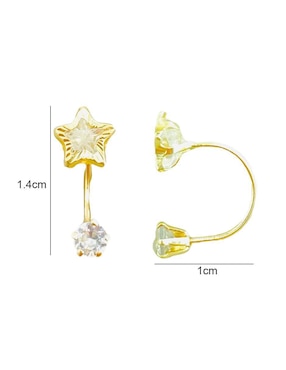 Piercing de estrella Mancini de oro con acabado brillante zirconia