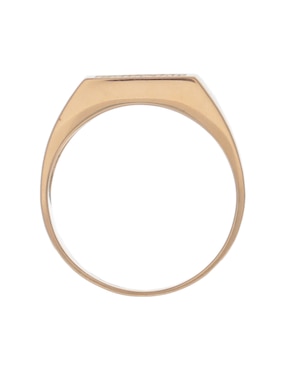 Anillo cuadrado Fonelli 14 k de oro amarillo diamante negro pulido