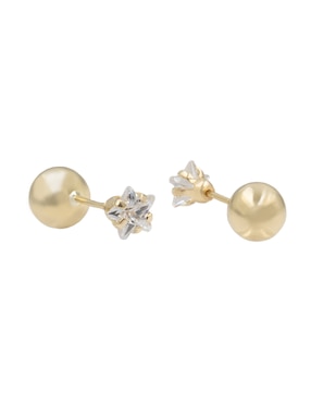 Broqueles de esfera Casal de oro zirconia