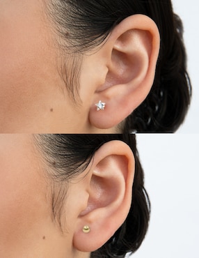 Broqueles de esfera Casal de oro zirconia