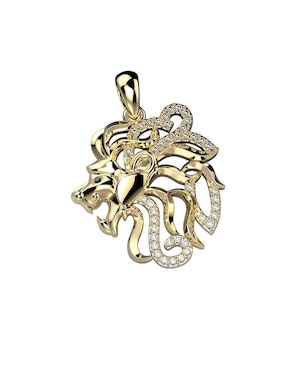 Dije De León Crixus Joyeria De Oro Zirconia