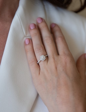 Anillo de compromiso de oro blanco 14 k Ayla