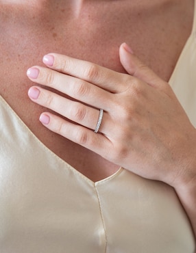Anillo de compromiso de oro blanco 14 k Ayla