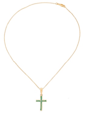 Collar de cruz Jayda de oro amarillo 14 K