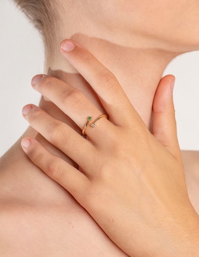 Anillo de compromiso de oro amarillo 14 k Jayda esmeralda