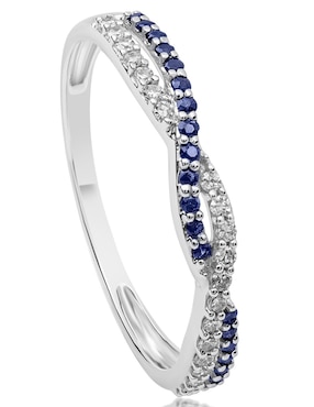 Anillo de compromiso de oro blanco 14 k Jayda zafiro