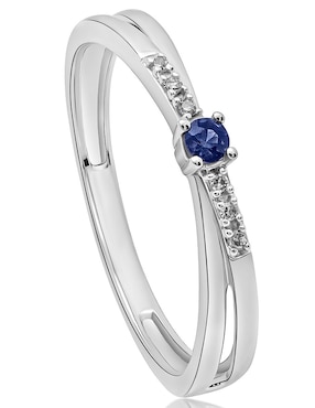 Anillo de compromiso de oro blanco 14 k Jayda zafiro