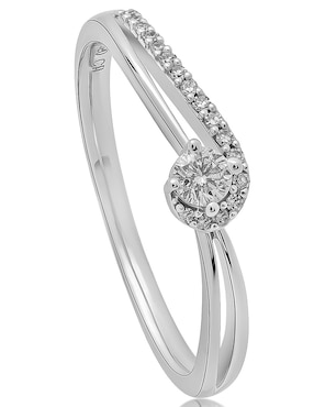 Anillo de compromiso de oro blanco 14 k Jayda diamante