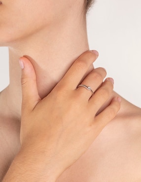 Anillo de compromiso de oro blanco 14 k Jayda diamante