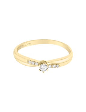 Solitario De Oro Amarillo 14 K Klamore Diamante