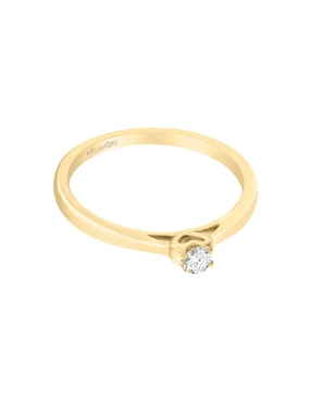 Solitario De Oro Amarillo 14 K Klamore Diamante